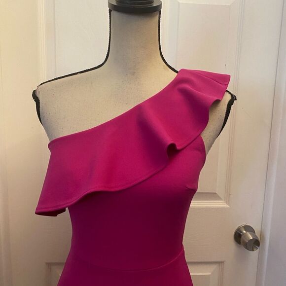 Aqua one shoulder mini dress, XS - Picture 3 of 8